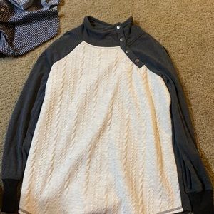 Sweater with button up neck